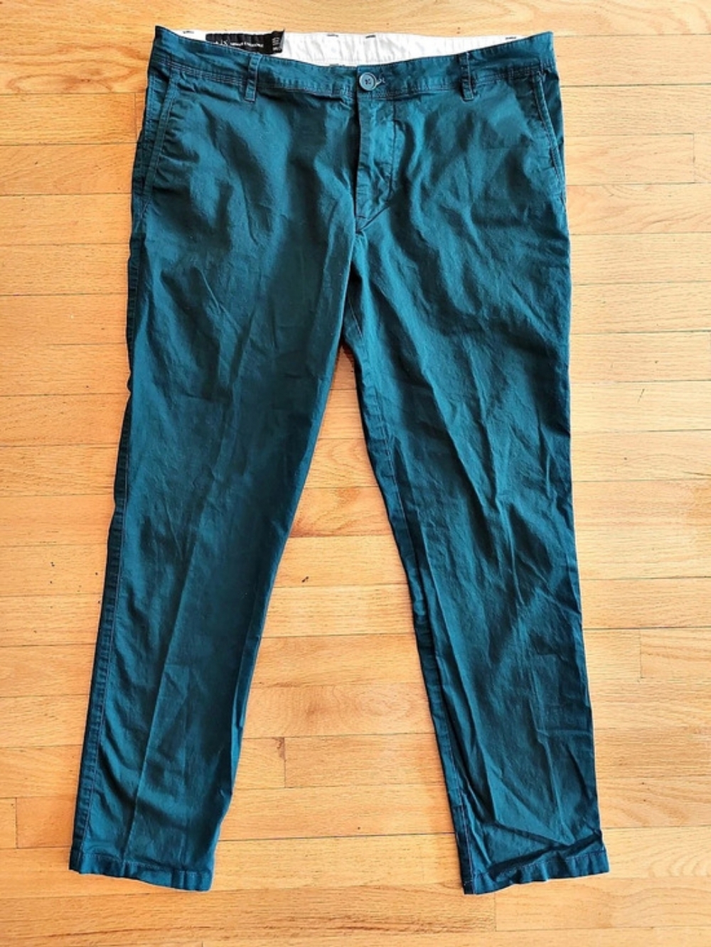 Armani Exchange 5-pocket pants Teal Cotton Blend Pants Waist 36